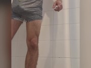HUNG AUSSIE SHOWER WANK WITH UNDERWEAR