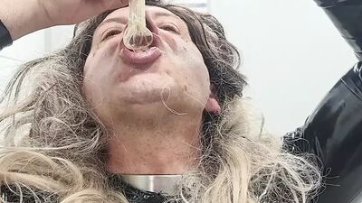 sls-frank plays with condom in the cinema toilet