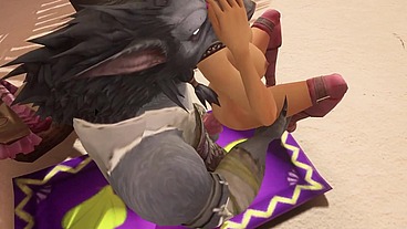 Sex with a Werewolf at the beach - Warcraft Porn Parody