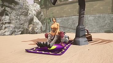 Sex with a Werewolf at the beach - Warcraft Porn Parody