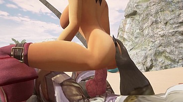 Sex with a Werewolf at the beach - Warcraft Porn Parody