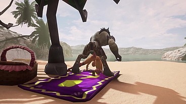 Sex with a Werewolf at the beach - Warcraft Porn Parody