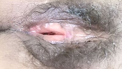 Showing off her big hairy pussy after fucking, she needs more cock, mature Latina wife