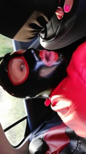 Latex Fucking in car
