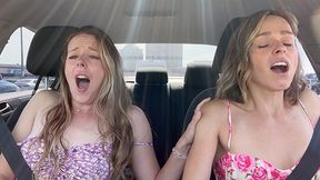 Remote-Controlled Lush Vibrators Make My Wife and Her Bestie Cum Hard in Public Drive-Thru!