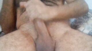 Fur covered fapping off his yam-sized sausage with super-steamy moanings