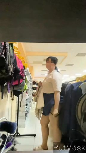 shopping at a sexy milf store