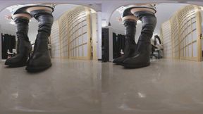 3DVR180 MARTINA s office is dominated by smelly boots and feet