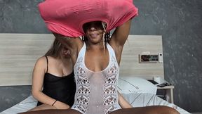 Licking all the sweat from my black goddess By Melissa Ramos and Bruna Sanchez part 3