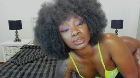 Horny Black Afro Slut Strip Teasing And Creamy Squirt Fingering Wet Pussy