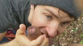 Hiking BJ & Cum Facial From Uncut Cock