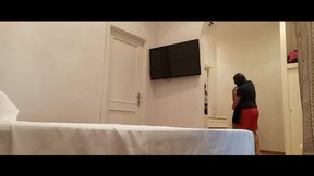 MILF in stockings and heels, tied up and fucked