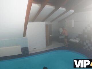 VIP4K. I just wanted to warm up in the sauna, but he warmed up my pussy