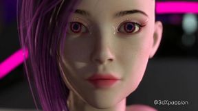 Cyberpunk session: Big-titted babe moans during wild stuff