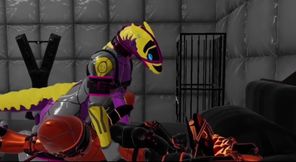 Synth Gets Rope Bondage and Railroaded by Horny VR Furry