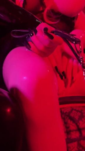 Rubber & Ava Fetishart Give Perv a Latex Footjob Part 2