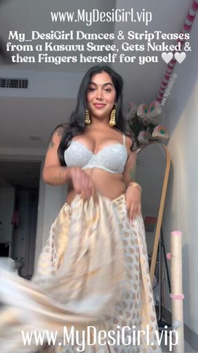 Fingering my Pussy in Saree w/ Bollywood Dance Strip Tease 🤍🇮🇳