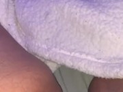 Chubby trans boy playing with his T dick