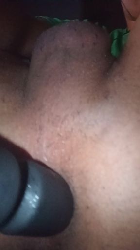 Perverted Boy with Dildo in His Ass