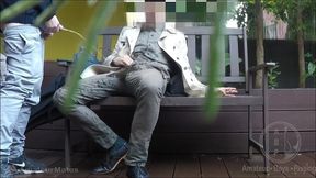 a bench encounter turns into a public piss humiliation