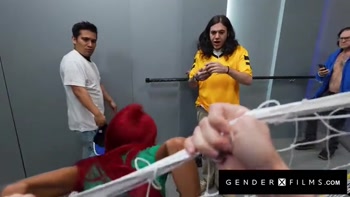 Security Guards Lola Morena & Adira Allure Ride Fan Dick at Soccer Game