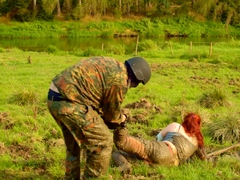 Lara Croft fucked in mud