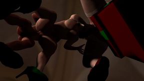 mrs claus has a threesome with her elves - 3d porn