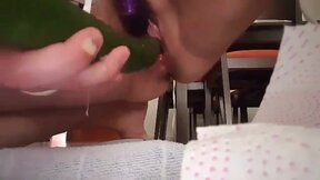 ”Solo Babe Squirting While Stuffing Her Cooch With Bananas”