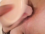 Close Up Quick Ass Fuck With Huge Dildo Anal Gaping