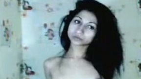 Mumbai slut shows her small tits and fingers her cunt