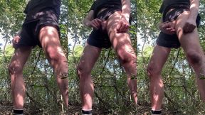 amateur twink peeing live on cam in the woods