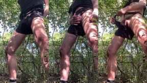 amateur twink peeing live on cam in the woods