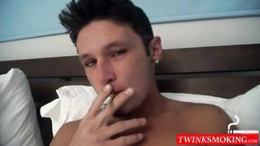 ”Damon Archer fingers his hungry butt while he stroke his bone”