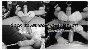 Cock Sounding. Powerful Orgasm and Sperm on the Balls.