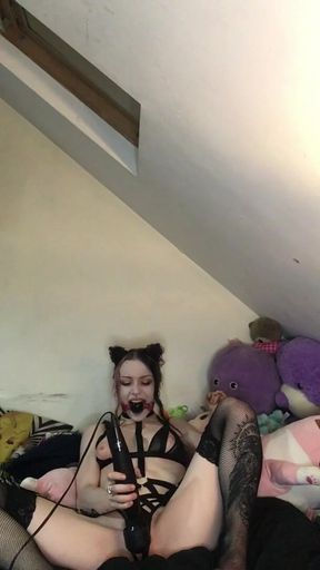Horny Gagged Kitty Tried to Be Quiet