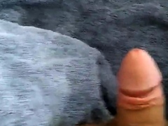 Fat Amateur Strokes Small Cock and Shows Balls