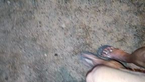 Tempest watching sunset in flip flops