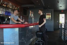 Muscled Bartender Gets Taken Down, Bound and Edged