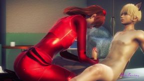 Evangelion Asuka - Is Asuka Femboy Ready to Swallow All That Cum?