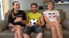 After playing strip soccer &mdash;  they head to the pool for some intense intimate fun