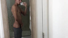 Homemade video with cellphone camera of Latino jerking off