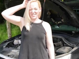 Stranded Car Breakdown - Hawt Mechanic Bangs Me Hard Roadside!