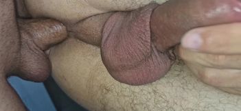 He fucked the sissy femboy hard on the table without condoms, with loads of cum shooting out of their big dicks!