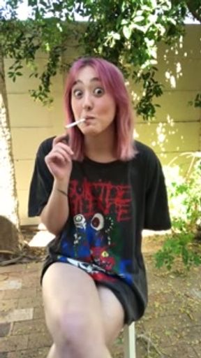 smoking fetish with my tits out