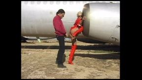 The Blonde Horny Hostess Have Sex to Pilot with Hard Cock