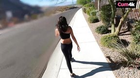 Fit brunette babe gets her sweat-filled cunt filled with big cock