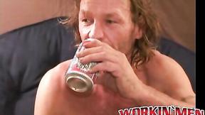 Mature amateur jerks off while enjoying ass fucking play