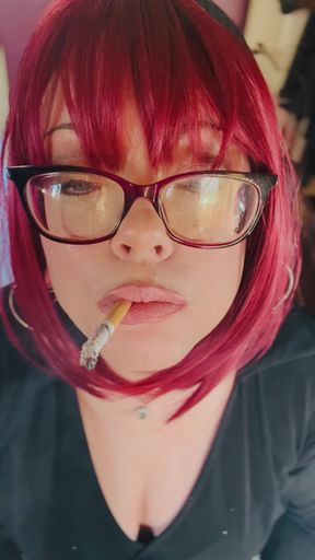 Miss Tina Snua Loves To Dangle Her Cigarette! Smoking Smoker Glasses