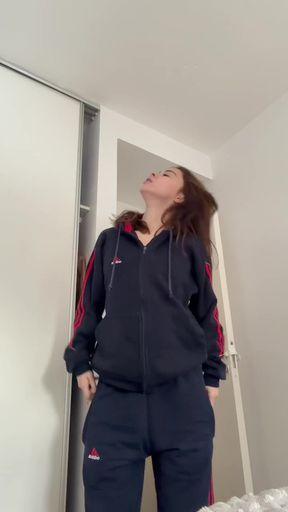 Sporty girl in tracksuit