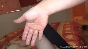 Stunning Japanese milf Eri Hosaka rides cock getting cum on tits 5